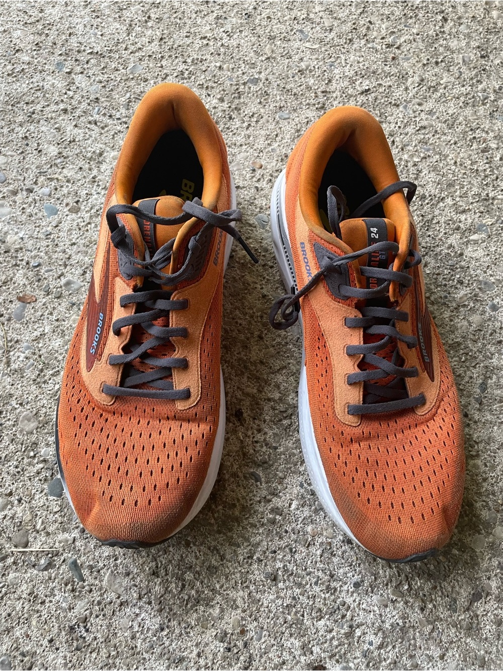 Brooks Mens Adrenaline GTS 24, Orange/Ebony/Country Blue, 12